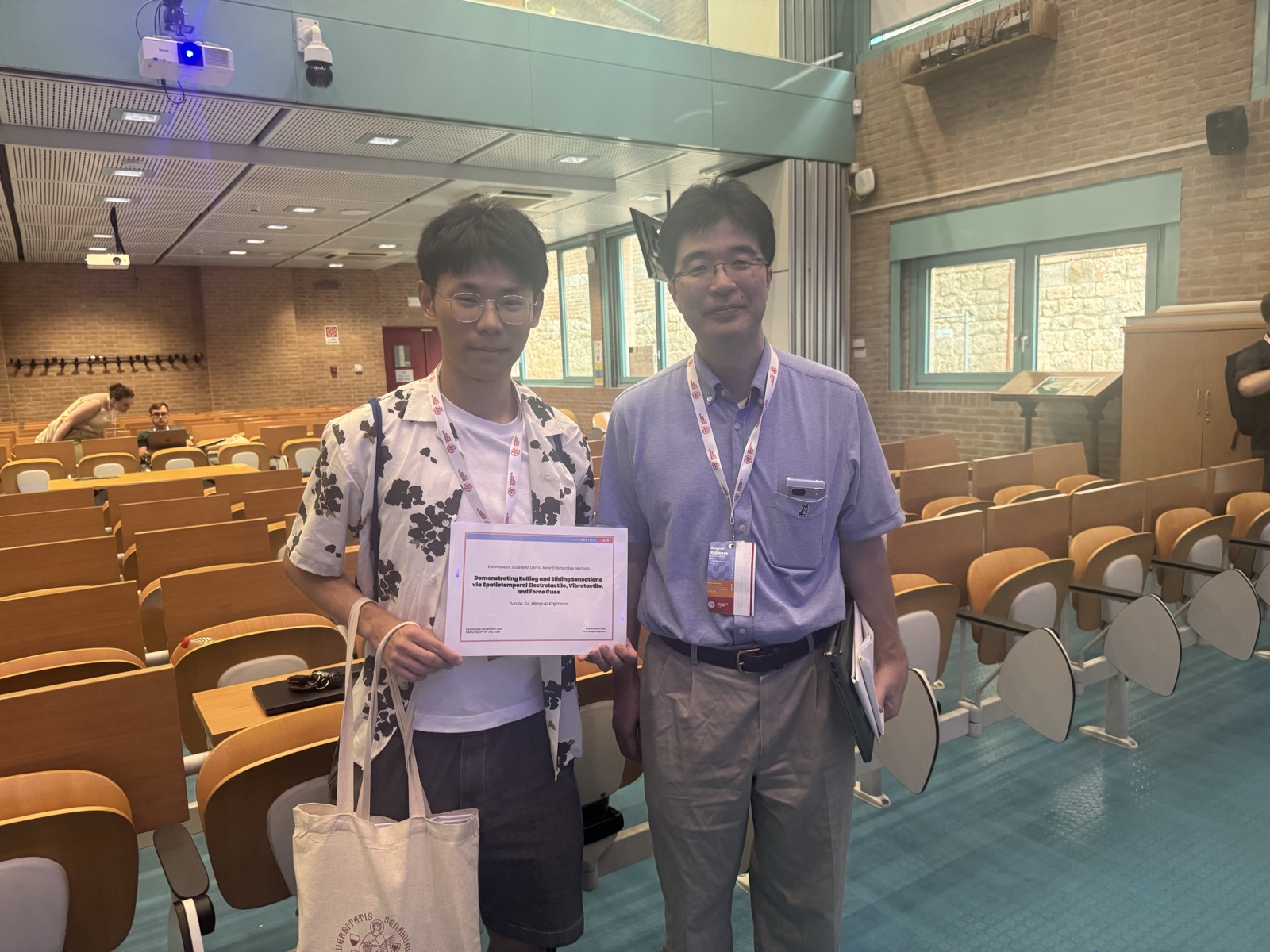 EuroHaptics 2026 Best Demo Honorable Mention